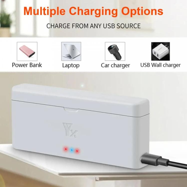 For Insta360 X4 YX 2-Slot Intelligent Charger Battery Charging Hub Storage Case(Gray) - Others by YX | Online Shopping UK | buy2fix