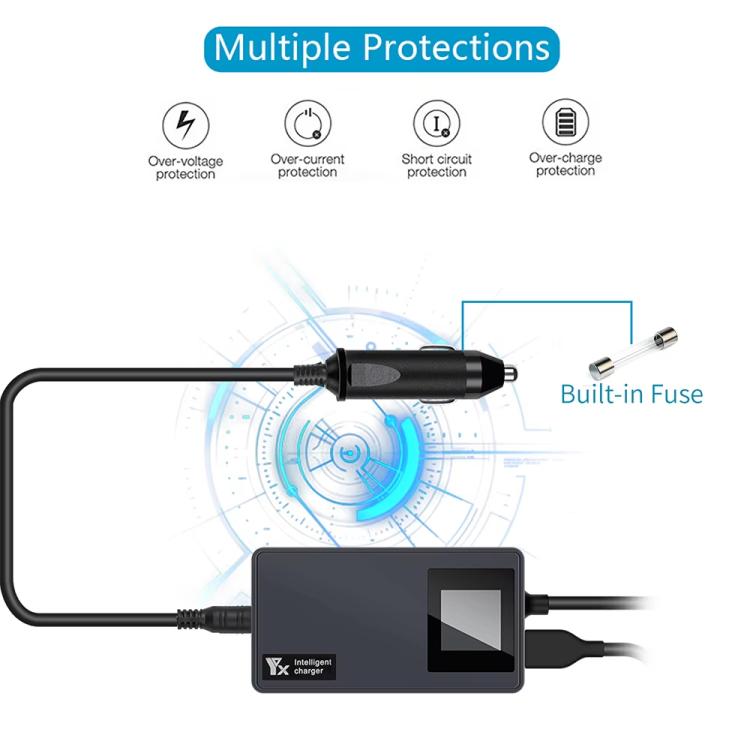 For DJI Mavic Air 2 / Air 2S YX Car Charger with Digital Display Dual-Battery Rapid Charger Hub(Black) - Other by YX | Online Shopping UK | buy2fix