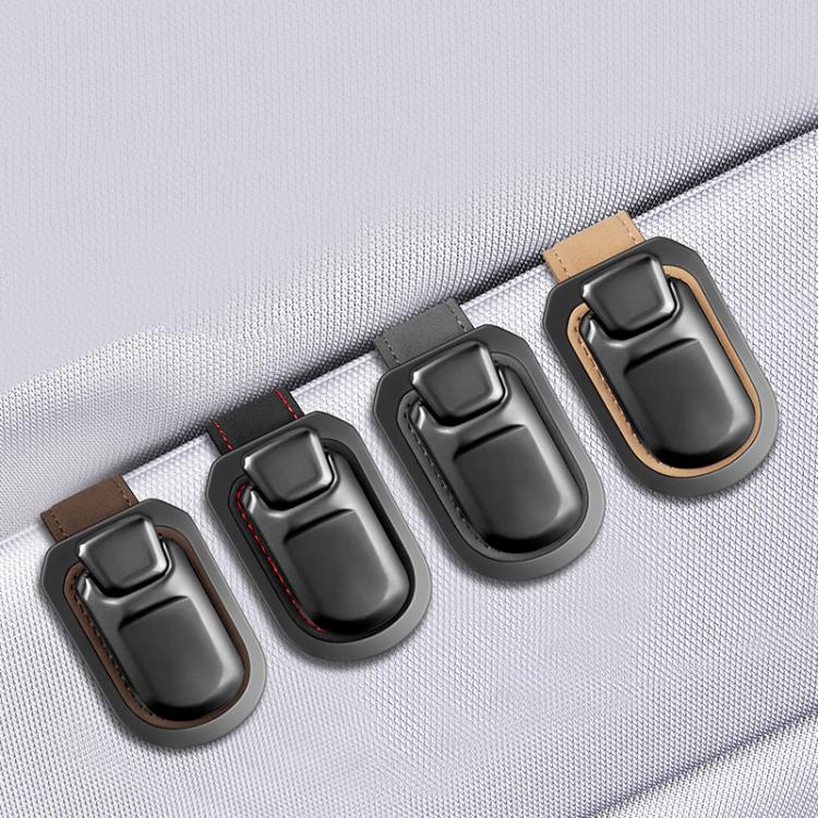 Car Sun Visor Glasses Holder Storage Decoration(Beige) - Sunglasses & Glasses Clips by buy2fix | Online Shopping UK | buy2fix