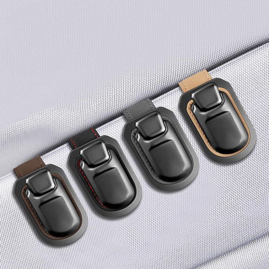 Car Sun Visor Glasses Holder Storage Decoration(Beige) - Sunglasses & Glasses Clips by buy2fix | Online Shopping UK | buy2fix