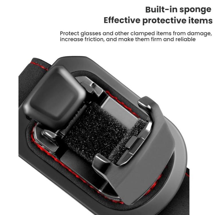 Car Sun Visor Glasses Holder Storage Decoration(Black Red) - Sunglasses & Glasses Clips by buy2fix | Online Shopping UK | buy2fix