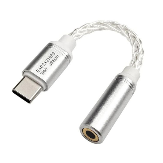 Type-C To 3.5mm Female DAC CX31993 Digital Audio Decoding Conversion Cable HIFI 8-Strand Silver Plated Cable - Audio Adapter by buy2fix | Online Shopping UK | buy2fix