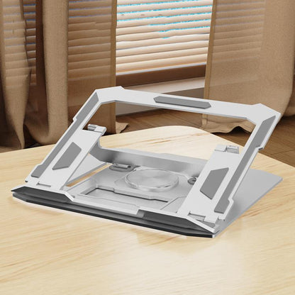 Carbon Steel Laptop Tablet Stand Holder Foldable Desktop Riser With 360-Degree Rotation, Spec: Laptop Silver - Laptop Stand by buy2fix | Online Shopping UK | buy2fix