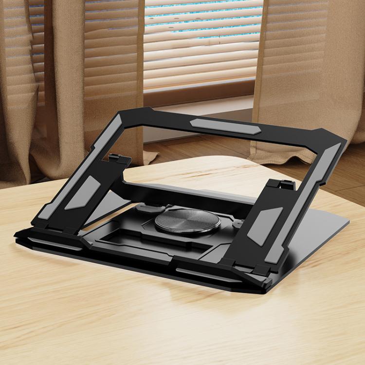 Carbon Steel Laptop Tablet Stand Holder Foldable Desktop Riser With 360-Degree Rotation, Spec: Laptop Black - Laptop Stand by buy2fix | Online Shopping UK | buy2fix