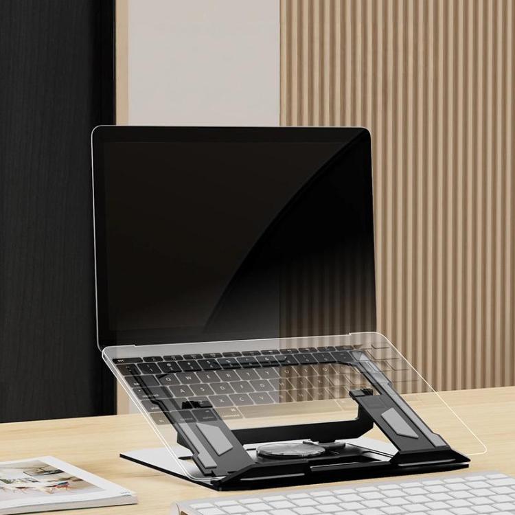 Carbon Steel Laptop Tablet Stand Holder Foldable Desktop Riser With 360-Degree Rotation, Spec: Laptop Black - Laptop Stand by buy2fix | Online Shopping UK | buy2fix
