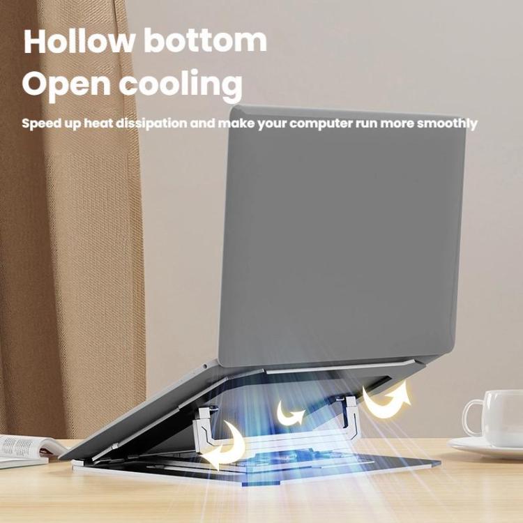 Carbon Steel Laptop Tablet Stand Holder Foldable Desktop Riser With 360-Degree Rotation, Spec: Laptop Black - Laptop Stand by buy2fix | Online Shopping UK | buy2fix