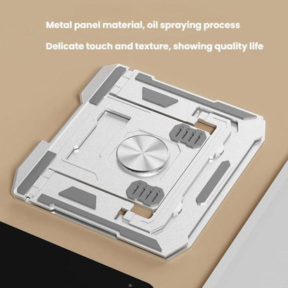 Carbon Steel Laptop Tablet Stand Holder Foldable Desktop Riser With 360-Degree Rotation, Spec: Tablet Silver - Laptop Stand by buy2fix | Online Shopping UK | buy2fix