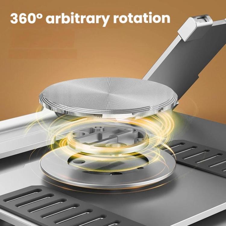 Carbon Steel Laptop Tablet Stand Holder Foldable Desktop Riser With 360-Degree Rotation, Spec: Laptop Black - Laptop Stand by buy2fix | Online Shopping UK | buy2fix