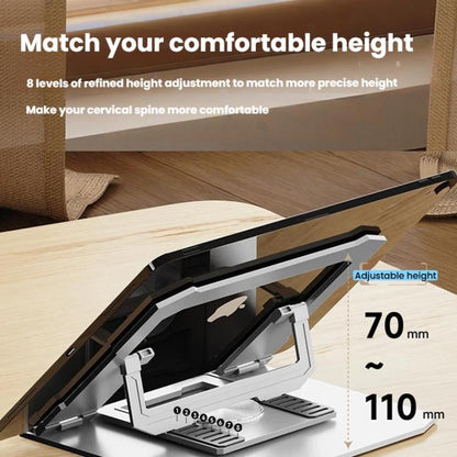 Carbon Steel Laptop Tablet Stand Holder Foldable Desktop Riser With 360-Degree Rotation, Spec: Tablet Silver - Laptop Stand by buy2fix | Online Shopping UK | buy2fix