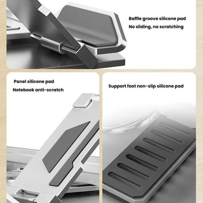 Carbon Steel Laptop Tablet Stand Holder Foldable Desktop Riser With 360-Degree Rotation, Spec: Tablet Black - Laptop Stand by buy2fix | Online Shopping UK | buy2fix