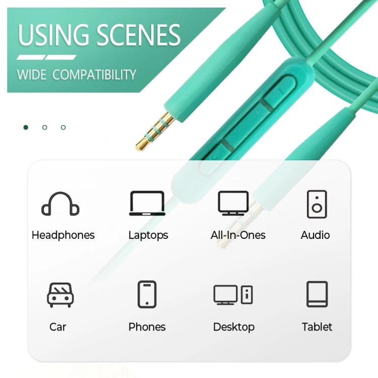 For BOSE QC25 / QC35 / SoundLink OE2 Audio Headphone Cable With In-line Microphone, Length: 1.4m(Black) - Headset Accessories by buy2fix | Online Shopping UK | buy2fix