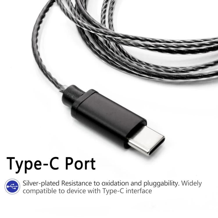 Inline Control 1.2m Type-C To MMCX Interface Headphone Plug Cable For Shure SE215 / SE315 / SE425 / SE535 / SE846 - Headset Accessories by buy2fix | Online Shopping UK | buy2fix