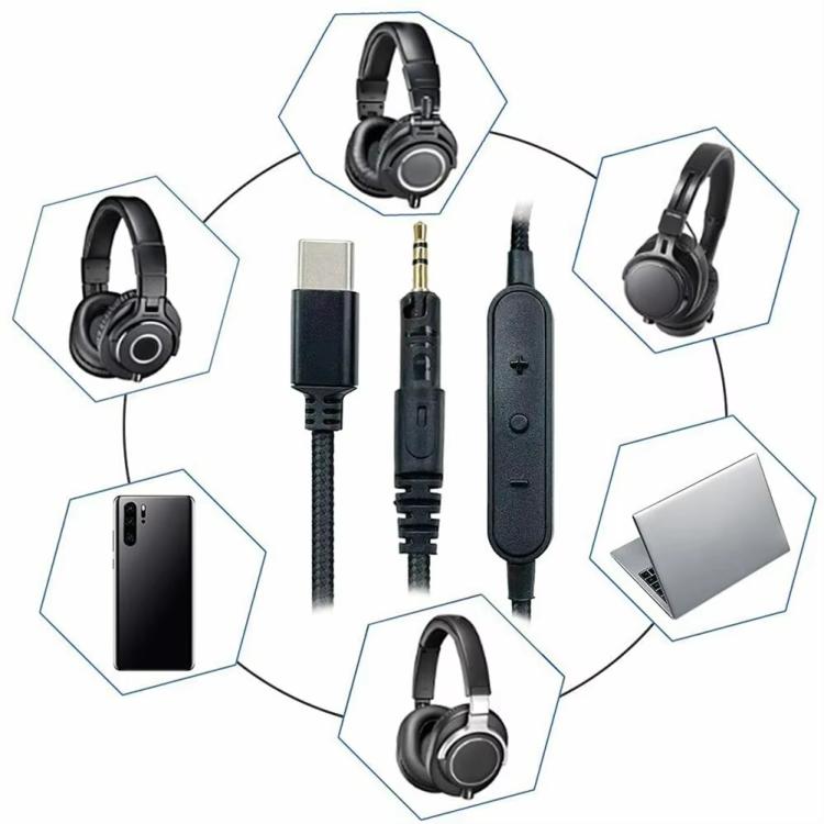 Standard 1.5m Type-C To 2.5mm Audio Headphone Cable For BOSE 700 QC25 QC35 OE2 SoundLink - Headset Accessories by buy2fix | Online Shopping UK | buy2fix