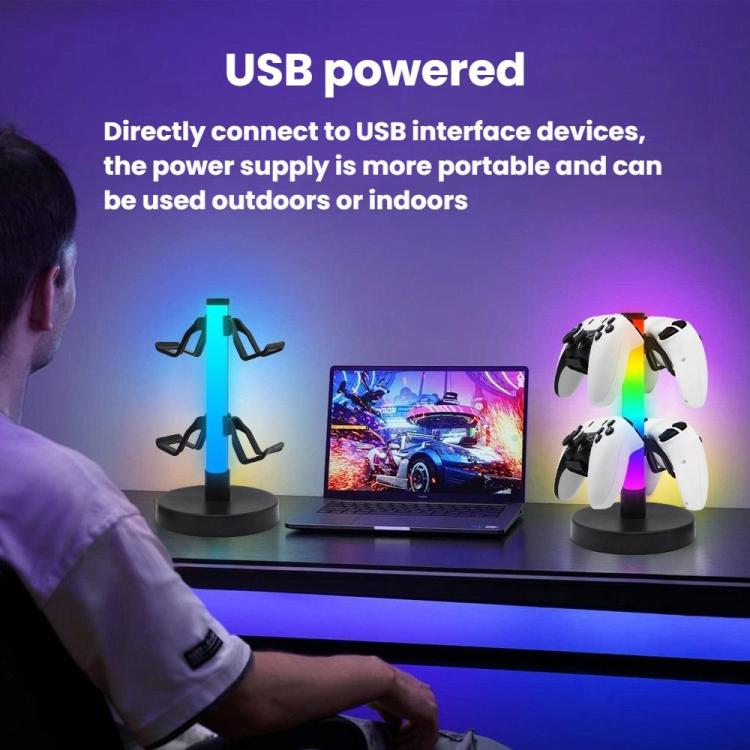 KBB-81 RGB Gaming Controller Headphone Stand Ambient Light Stand, Style: Wired Control - Headset Stand by buy2fix | Online Shopping UK | buy2fix