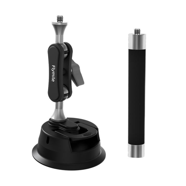Flymile Universal Car Suction Cup Mount for Action Cameras 360-degree Rotatable, Washable and Reusable Dashboard Windshield Holder, Spec: With Extension Rod - Holder by Flymile | Online Shopping UK | buy2fix