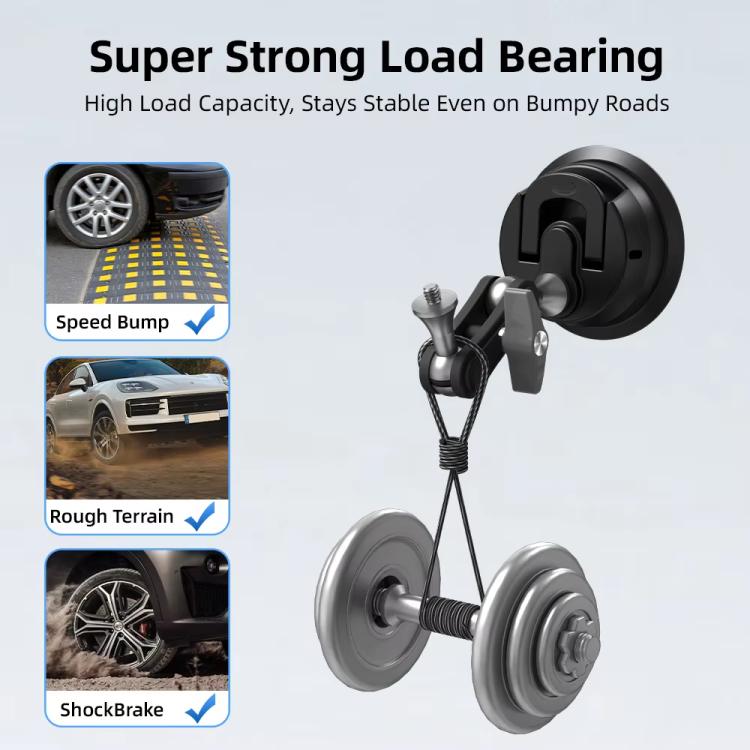 Flymile Universal Car Suction Cup Mount for Action Cameras 360-degree Rotatable, Washable and Reusable Dashboard Windshield Holder, Spec: With Extension Rod - Holder by Flymile | Online Shopping UK | buy2fix