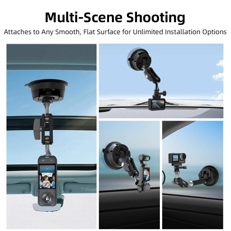 Flymile Universal Car Suction Cup Mount for Action Cameras 360-degree Rotatable, Washable and Reusable Dashboard Windshield Holder, Spec: Only  Mount - Holder by Flymile | Online Shopping UK | buy2fix