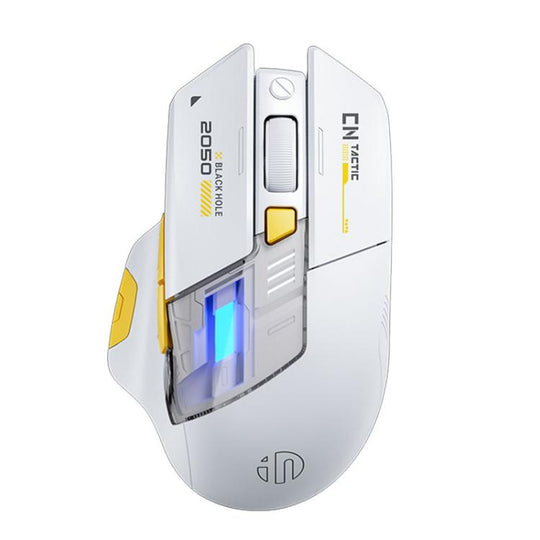 Inphic Bluetooth Wireless Mouse Office & Gaming LED Charging Mice, Spec: Dual Mode White