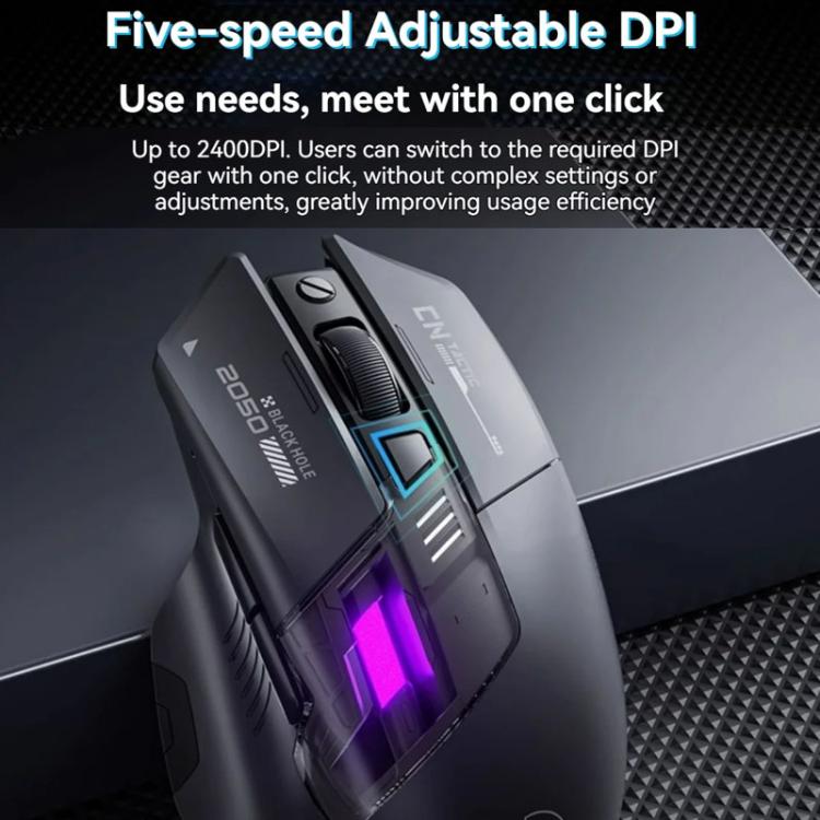 Inphic Bluetooth Wireless Mouse Office & Gaming LED Charging Mice, Spec: Tri-Mode Black - Wireless Mice by Inphic | Online Shopping UK | buy2fix