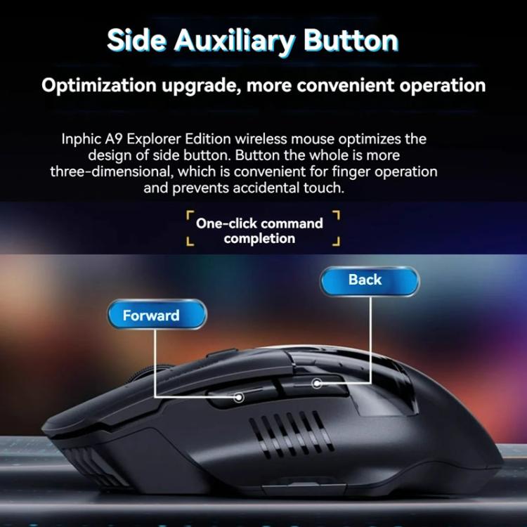 Inphic Bluetooth Wireless Mouse Office & Gaming LED Charging Mice, Spec: Dual Mode White - Wireless Mice by Inphic | Online Shopping UK | buy2fix