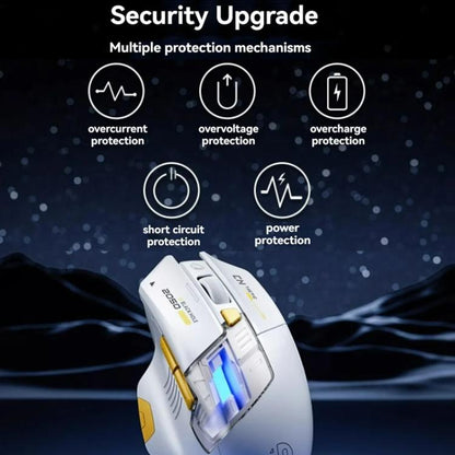 Inphic Bluetooth Wireless Mouse Office & Gaming LED Charging Mice, Spec: Tri-Mode Black - Wireless Mice by Inphic | Online Shopping UK | buy2fix
