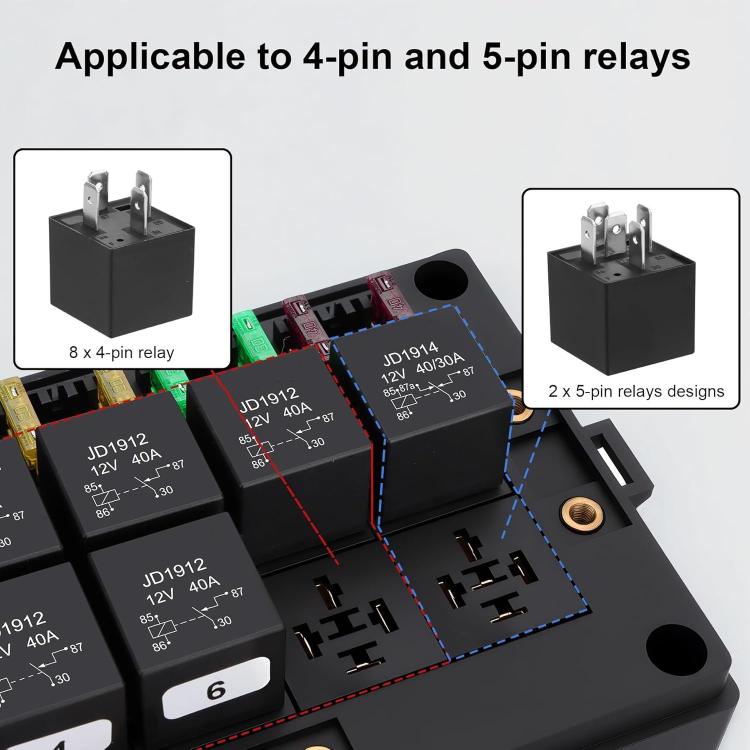 5pcs /Set Relay Socket Module for 4-Pin and 5-Pin Relays, Compatible with FB-15T 15-Slot Relay Box(Black) - Relays by buy2fix | Online Shopping UK | buy2fix