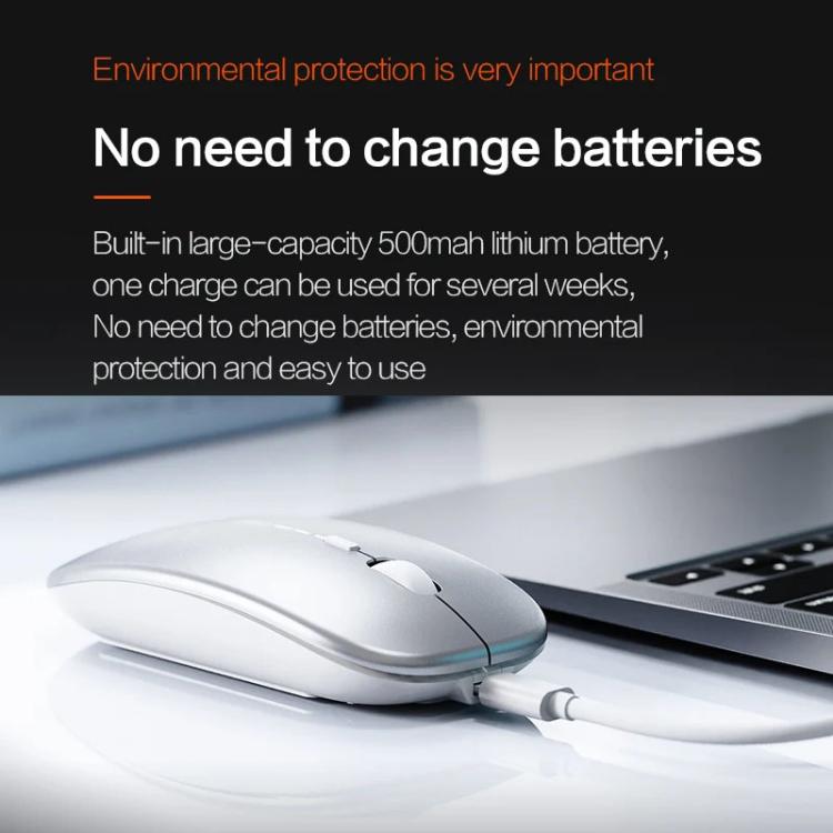 Inphic M1 PRO Wireless Bluetooth Tri-mode Rechargeable Mute Mouse With Battery Level Display(Gray) - Wireless Mice by Inphic | Online Shopping UK | buy2fix