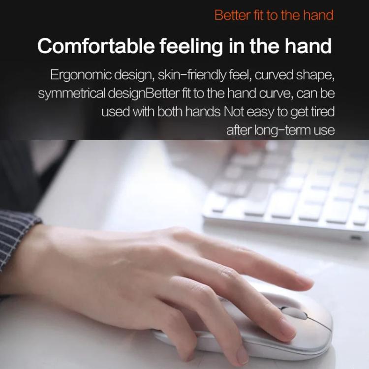 Inphic M1 PRO Wireless Bluetooth Tri-mode Rechargeable Mute Mouse With Battery Level Display(Gray) - Wireless Mice by Inphic | Online Shopping UK | buy2fix