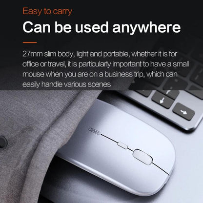 Inphic M1 PRO Wireless Bluetooth Tri-mode Rechargeable Mute Mouse With Battery Level Display(Black) - Wireless Mice by Inphic | Online Shopping UK | buy2fix