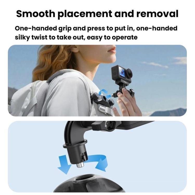 TELESIN S3-JFM-03-TDJ Backpack Quick-Release Mount Universal Backpack Clip For Action Cameras(Black) - Backpack Clip by TELESIN | Online Shopping UK | buy2fix
