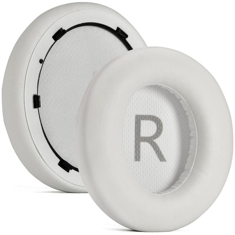 For Anker Space Q45 1pair Ear Muffs Foam Noise Reduction Earmuffs, Spec: Potein Leather White - Earmuff & Pad by buy2fix | Online Shopping UK | buy2fix