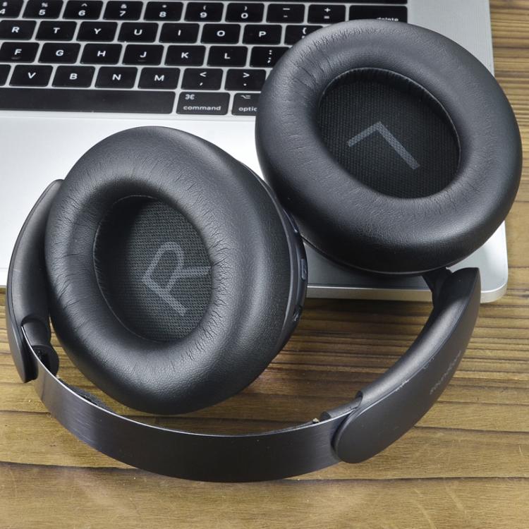 For Anker Space Q45 1pair Ear Muffs Foam Noise Reduction Earmuffs, Spec: Potein Leather Black - Earmuff & Pad by buy2fix | Online Shopping UK | buy2fix