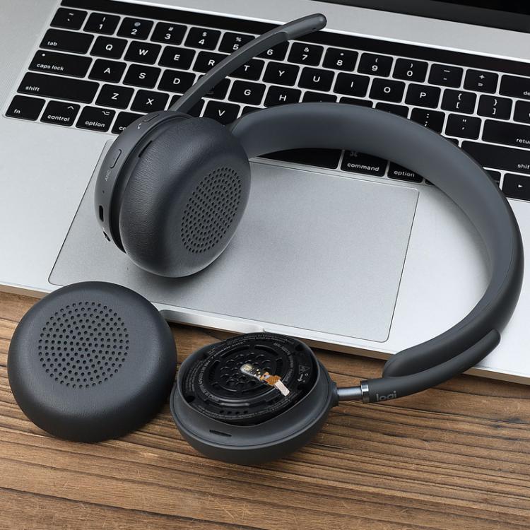 For Logitech Zone 950 2pcs Ear Muffs Headphone Replacement Parts(Titanium) - Earmuff & Pad by buy2fix | Online Shopping UK | buy2fix