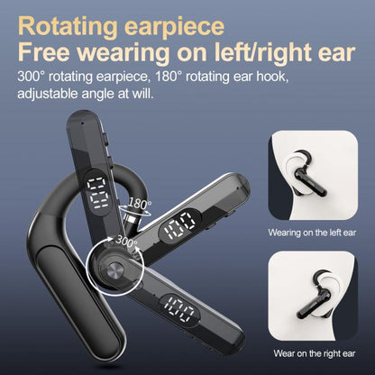 F10 With Mute Button Digital Display Monaural Noise Reduction On-Ear Bluetooth Earphone(Black) - Bluetooth Earphone by buy2fix | Online Shopping UK | buy2fix