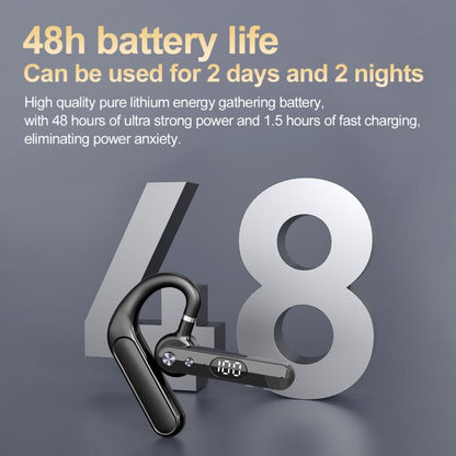 F10 With Mute Button Digital Display Monaural Noise Reduction On-Ear Bluetooth Earphone(Black) - Bluetooth Earphone by buy2fix | Online Shopping UK | buy2fix