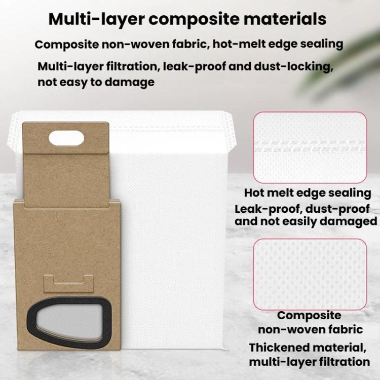 For Roborock H5 / H6 / H7 Handheld Cordless Vacuum Cleaner 3pcs Dust Bag Vacuum Cleaner Accessories Consumables(White) - For Roborock Accessories by buy2fix | Online Shopping UK | buy2fix