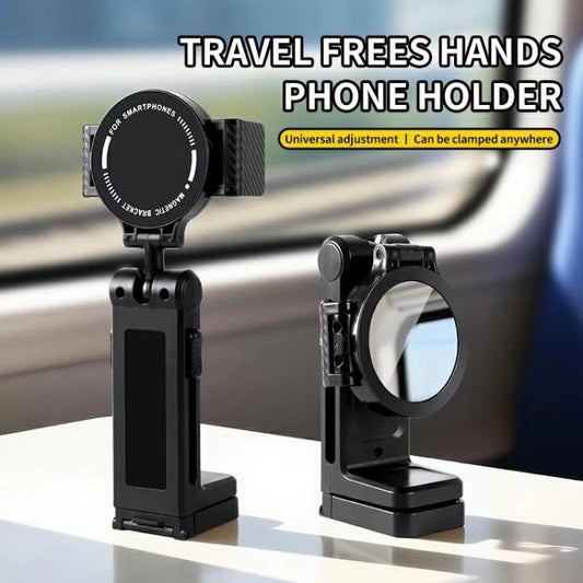 L3 Magnetic + Clip Portable Phone Holder Clamp Mount For Travel 360-Degree Rotation Lazy Bracket Desk Stand(Black) - Desktop Holder by buy2fix | Online Shopping UK | buy2fix