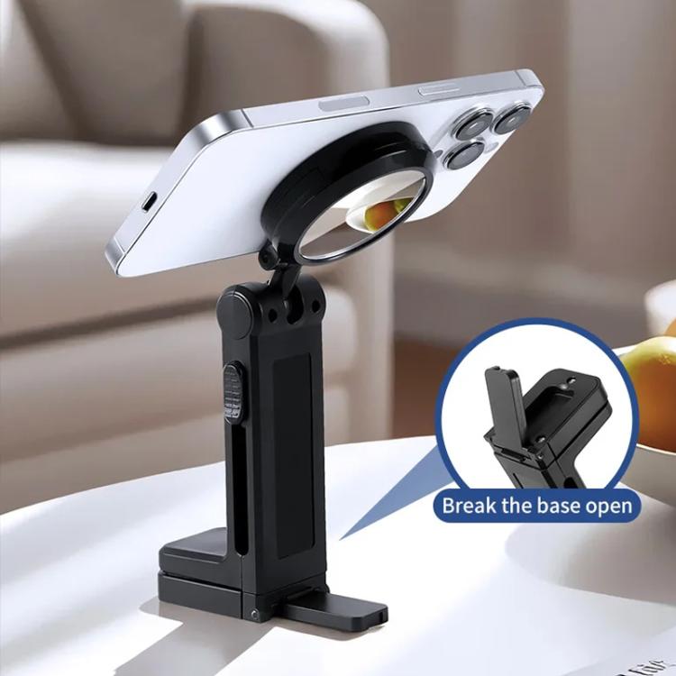 L1 Mirror + Clip Portable Phone Holder Clamp Mount For Travel 360-Degree Rotation Lazy Bracket Desk Stand(Black) - Desktop Holder by buy2fix | Online Shopping UK | buy2fix