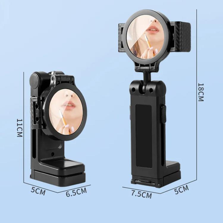 L1 Mirror + Clip Portable Phone Holder Clamp Mount For Travel 360-Degree Rotation Lazy Bracket Desk Stand(Black) - Desktop Holder by buy2fix | Online Shopping UK | buy2fix