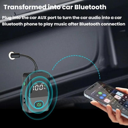 BR16 Car Bluetooth Dual-Microphone Receiver-Transmitter Long Lasting Audio Adapter(Black) - Audio Receiver Transmitter by buy2fix | Online Shopping UK | buy2fix