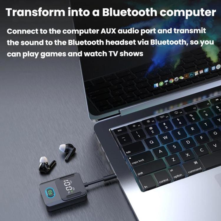 BR16 Car Bluetooth Dual-Microphone Receiver-Transmitter Long Lasting Audio Adapter(Black) - Audio Receiver Transmitter by buy2fix | Online Shopping UK | buy2fix