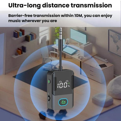 BR16 Car Bluetooth Dual-Microphone Receiver-Transmitter Long Lasting Audio Adapter(Black) - Audio Receiver Transmitter by buy2fix | Online Shopping UK | buy2fix