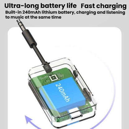 BR16 Car Bluetooth Dual-Microphone Receiver-Transmitter Long Lasting Audio Adapter(Black) - Audio Receiver Transmitter by buy2fix | Online Shopping UK | buy2fix