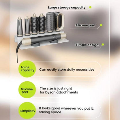 For Dyson Airwrap Attachment Storage Stand All-in-One Desktop Organizer Holds 6 Nozzles(Black) - For Dyson Accessories by buy2fix | Online Shopping UK | buy2fix