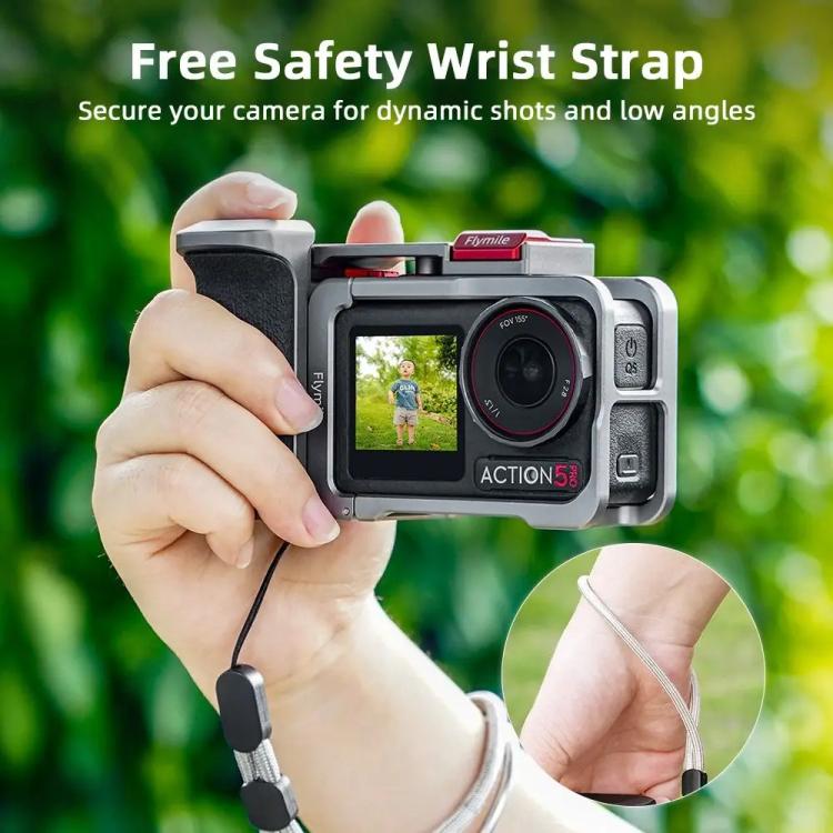 Flymile Street Shooting Handle Kit for DJI Osmo Action 5 Pro/4/3 Action Camera Aluminum Expansion Cage(Metal Color) - Protection Frame by Flymile | Online Shopping UK | buy2fix