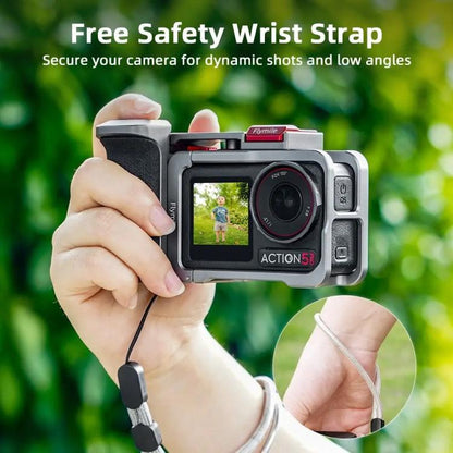 Flymile Street Shooting Handle Kit for DJI Osmo Action 5 Pro/4/3 Action Camera Aluminum Expansion Cage(Metal Color) - Protection Frame by Flymile | Online Shopping UK | buy2fix