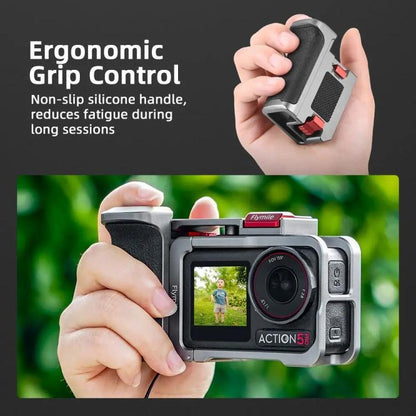 Flymile Street Shooting Handle Kit for DJI Osmo Action 5 Pro/4/3 Action Camera Aluminum Expansion Cage(Metal Color) - Protection Frame by Flymile | Online Shopping UK | buy2fix