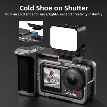 Flymile Street Shooting Handle Kit for DJI Osmo Action 5 Pro/4/3 Action Camera Aluminum Expansion Cage(Metal Color) - Protection Frame by Flymile | Online Shopping UK | buy2fix