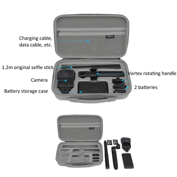 BKano Carrying Case For DJI Osmo 360 Adventure Combo Compatible With Vortex Rotating Handle(Gray) - Case & Bags by BKano | Online Shopping UK | buy2fix