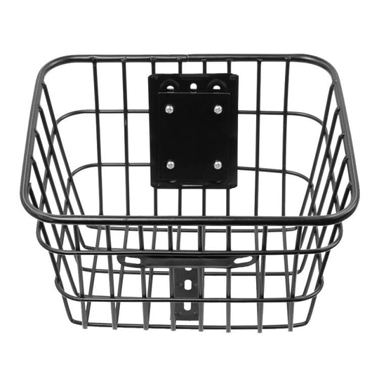 Electric Scooter Universal Front Basket Portable Practical Iron Tube Basket(Black)